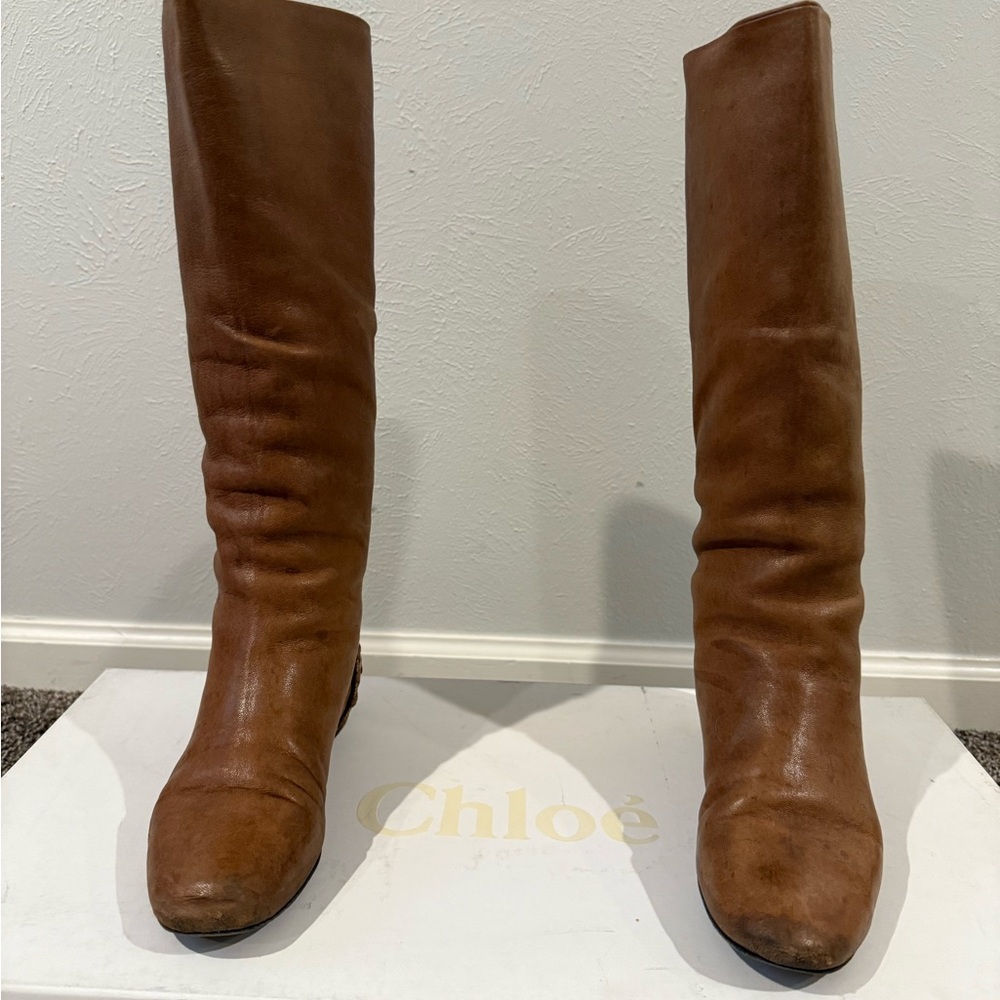Chloe Leather Riding Boot - Picture 2 of 12